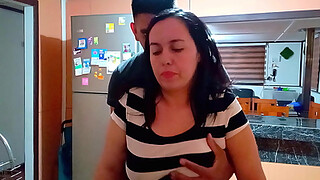 My stepson's friend came over to fuck me while I was washing dishes.