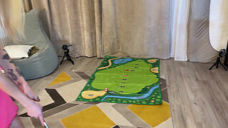 Mini Golf Girls Luna and Matty to Play for a Handjob Content to make a Cock Cum first