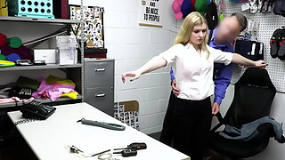 Mature shoplifter and her stepdaughter gets rouogh fucked on CCTV after they got caught