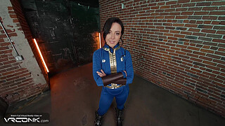 VR Conk: Horny Brunette Lucy Sucks And Fucks Anally In Fallout Cosplay Parody pt.1