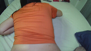 Stepsister asks me to fuck her vagina before I penetrate her butthole. She flips over onto her stomach with her big arse facing me. Moaning Latina slut. The cheating bitch has a boyfriend.