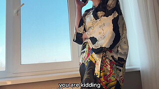 My Friend's Mom Invited Me to Her Place and Took My Virginity - Russian Amateur with Conversations and English Subtitles