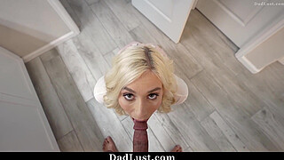 Hot Girl Kay Lovely Knees and Eager to Taste Her Stepdad - Dadlust