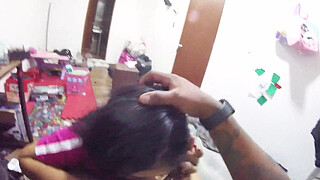 I found my stepsister in her room, she asks me for help and I end up shooting cum in her asshole.