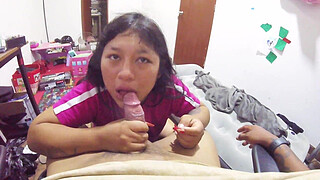 I found my stepsister in her room, she asks me for help and I end up shooting cum in her asshole.