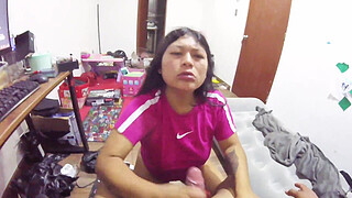 I found my stepsister in her room, she asks me for help and I end up shooting cum in her asshole.