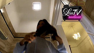 Hot petite tight shaved pussy cheerleader comes for a fashion photo shoot turns out it was a porn casting