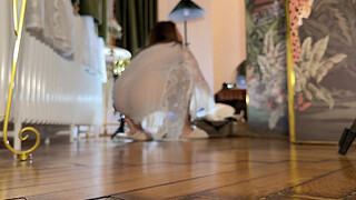 Hot petite tight shaved pussy cheerleader comes for a fashion photo shoot turns out it was a porn casting