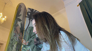 Hot petite tight shaved pussy cheerleader comes for a fashion photo shoot turns out it was a porn casting