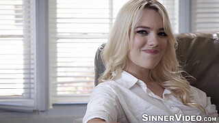 Muscular Derrick Pierce drilled his big penis in and out into the wet pussy of blonde Kenna James