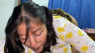 My stepsister seduces me with her sexy skirt