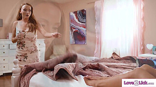 Of course my big boobs stepmom walked in just when I squirted