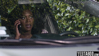 Tiny stepdaughter gets her hairy teen pussy plowed by her big shaft black stepdad