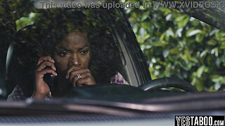 Tiny stepdaughter gets her hairy teen pussy plowed by her big shaft black stepdad