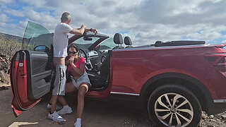 Big titted chick gets fucked in my Cabriolet. Full video on my Red page.