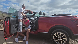 Big titted chick gets fucked in my Cabriolet. Full video on my Red page.