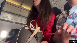 Risky Public Jerking Off On A Plane Full Of People - Public Cock Flashing