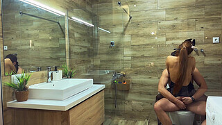 Unfaithful MyRedFoxGirl cheats on her boyfriend again in the restroom