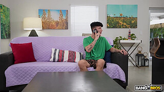 BANGBROS - Blonde MILF Gigi Dior Slurps Her Stepson's Big Cock, Then Gets A Dripping Creampie