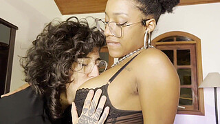 Secretaries making a sexy and intense lesbian movie