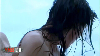 Clara and Barbara-nux Blonde and Brunette Babes in a Wild Beach 3some with Terry Kemaco