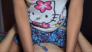 Tayler alone in her room and her stepfather wants to fuck the butt of the perverted stepdaughter at home