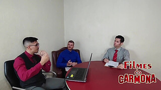 company celebrates the year's profits with an orgy among employees