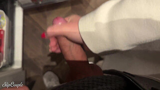 Cute Chick has fun in the whole furniture store - risky public handjob and fuck !