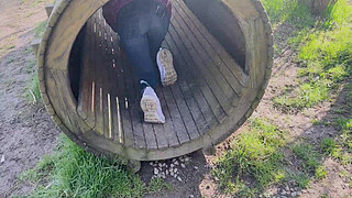 Lara seduces a stranger in the woods and takes him in her mouth 2