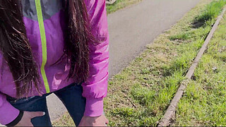 Lara seduces a stranger in the woods and takes him in her mouth 2