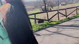 Lara seduces a stranger in the woods and takes him in her mouth 2