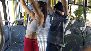 Student being <censored> on the bus in public!