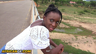 Naughty Black Girl Pounded On A Bench In Interracial Fuck