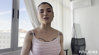 PutaLocura - Voluptuous tattooed Spanish girl Nadja Hot chatting and swallowing Torbe's cum