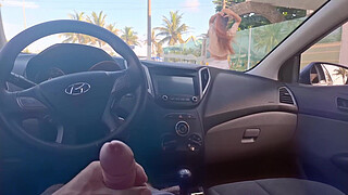 risky handjob on the street for cutie on the street and I asked for directions!