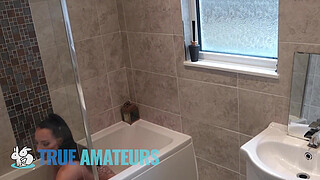 TRUE AMATEURS - Jess, Mike - Pussy Creampie In Bathroom
