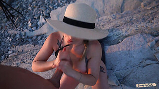 No barriers to love. A young couple wants public sex and fucks right on the beach