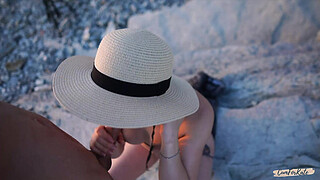 No barriers to love. A young couple wants public sex and fucks right on the beach