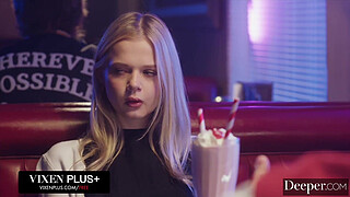 An old-fashioned milkshake date gets a twenty-first century sexual charge when a couple decides to play in public.