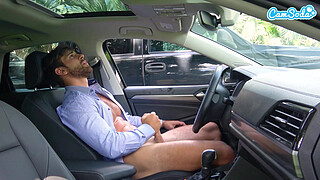 Camsoda - Dick Flash ! MILF Catches Young Guy Jerking Off In Public And Helps Him Cum