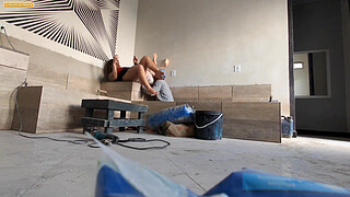 THE CONSTRUCTION MASON DIDN'T EVEN TAKE OFF HIS UNIFORM TO FUCK HIS BOSSES