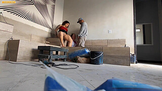 THE CONSTRUCTION MASON DIDN'T EVEN TAKE OFF HIS UNIFORM TO FUCK HIS BOSSES