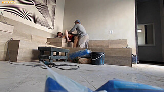 THE CONSTRUCTION MASON DIDN'T EVEN TAKE OFF HIS UNIFORM TO FUCK HIS BOSSES