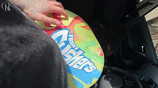 Big Arse Ebony Gets Fucked Through a Hole in Her Tight Shorts on Her Way to the Car Wash