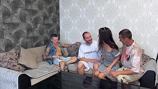 Picked up a cute babe on the street and fucked her in the booty with friends