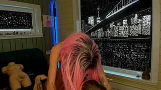 My girlfriend loves when i cum inside her pussy after good riding on the chair