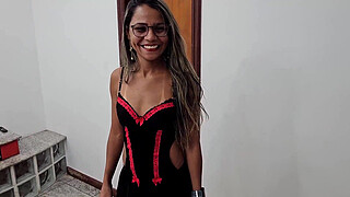 Married woman released by her cuckold to make her first porn fucked with Jr Doidera while her husband watched everything behind the cameras