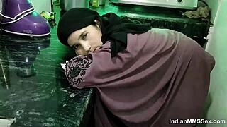 Indian Muslim Couple Hot Wife In Burqa Fucked In Kitchen