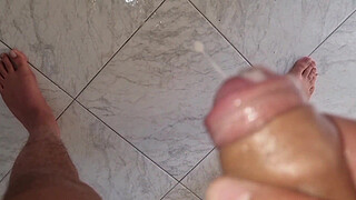 OPEN YOUR LEGS AND START TOUCHING IT | CUMSHOT AFTER A LONG HANDJOB FOR MY BEST FRIEND'S WIFE - HUGE PENIS AND SO MUCH CUM FOR THE WHORE