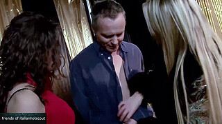 Beautiful threeway sex two sluts make a male with a big penis enjoy